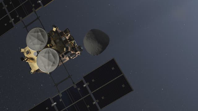 Mascot sammelt fleißig Material auf dem Asteroiden