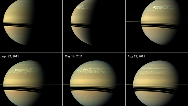 Der große Sturm auf Saturn im Jahr 2011
