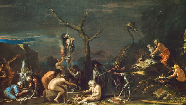 Hexen und ihre Beschwörungen – Gemälde von Salvator Rosa, um 1646.