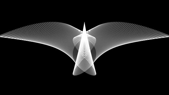Das mathematische Kunstwerk A Bird in Flight (2015) von Hamid Naderi Yeganeh.