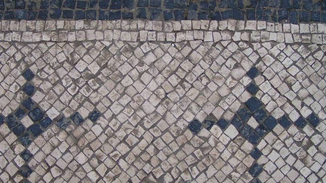 Detail eines Mosaikfußbodens