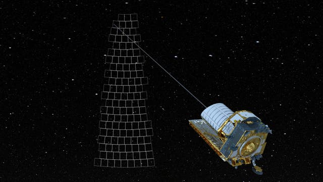 Das Weltraumteleskop Euclid ist auf den Himmel gerichtet und hat Himmelsfelder im Blick.