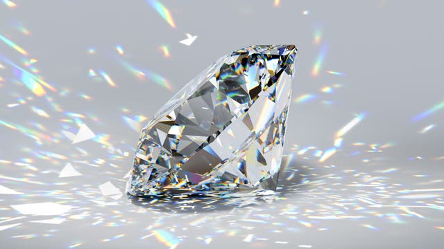 Ein Diamant auf hellem Hintergrund.