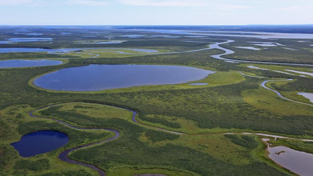 Permafrostlandschaft auf der sibirischen Taymyrhalbinsel
