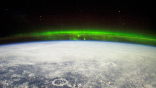 Aurora borealis in der Ionosphäre der Erde