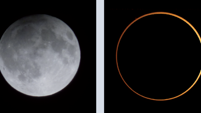 Halbschattenfinsternis des Mondes und ringförmige Sonnenfinsternis