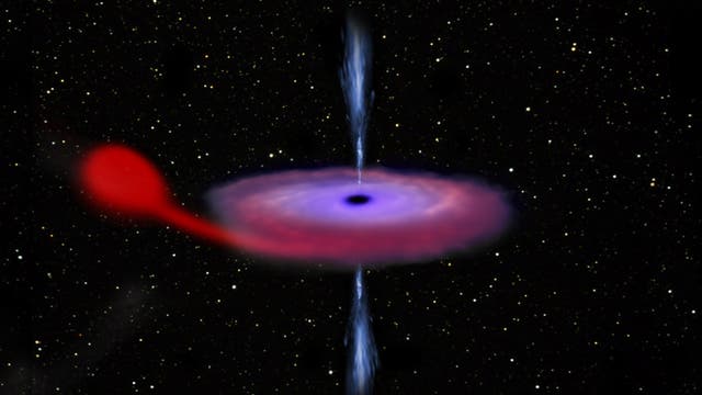 Schwarzes Loch V404 Cygni (künstlerische Darstellung)