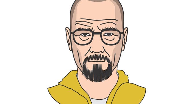 Zeichnung des Anti-Helden "Walter White" aus der Serie "Breaking Bad"