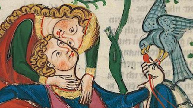 Die Menschen des Mittelalters werden oft als geistig unreif dargestellt. Dabei unterlag beispielsweise der Ausdruck von Gefühlen damals ebenso komplexen Regeln wie heute – und zwar nicht nur im stark formalisierten Minnesang (hier eine Miniatur aus der Manessischen Liederhandschrift).