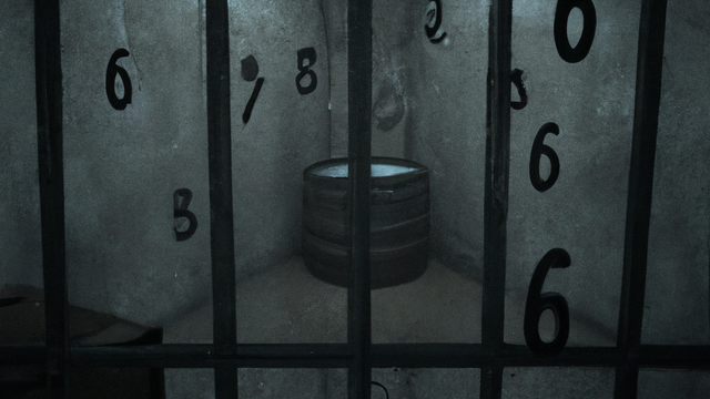 Gefängniszelle mit Zahlen