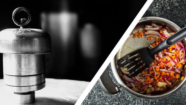 Der Dampfdrucktopf erlaubt schnelles und schonendes Kochen.