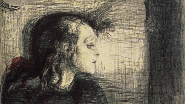 Edvard Munch, »Krankes Mädchen«, Lithografie