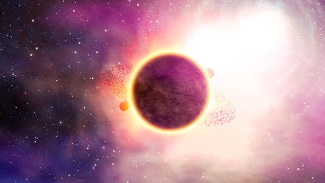 Künstlerische Darstellung eines Exoplaneten vor einem Stern