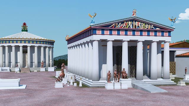 Der Asklepiostempel von Epidauros (künstlerische Darstellung)