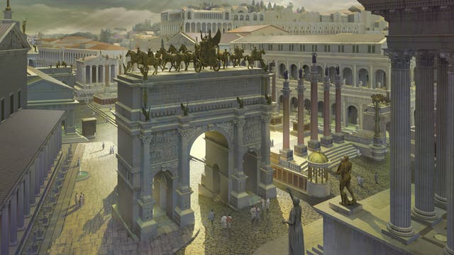 Blick auf das Forum Romanum von Westen