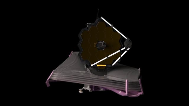 Animation of the Webb Telescope with light change