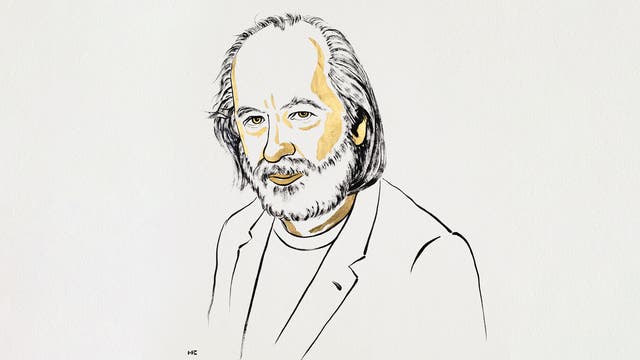 Eine Skizze eines Mannes mit Bart und langen Haaren, der einen Anzug trägt. Die Zeichnung verwendet einfache Linien und Schattierungen, um Gesichtszüge und Kleidung darzustellen. Der Hintergrund ist schlicht und hell, wodurch die Figur im Vordergrund hervorgehoben wird.