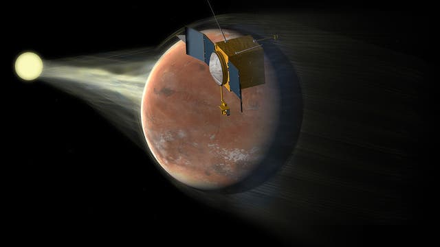 Der Marsorbiter MAVEN (künstlerische Darstellung)