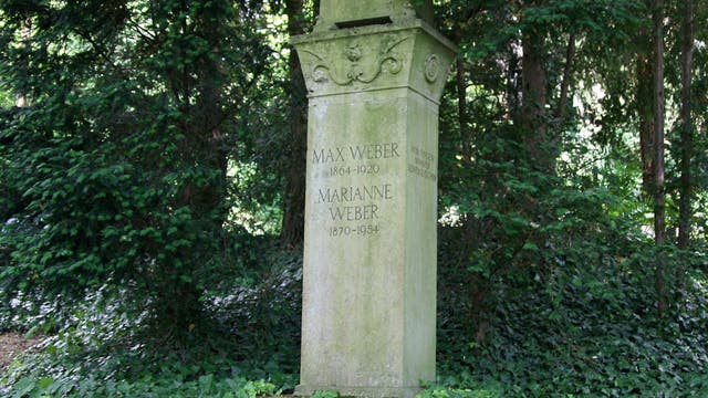 Grabstein von Max Weber suf dem Heidelberger Bergfriedhof.