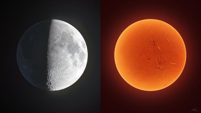 Mond- und Sonnenaufnahme von Astrofotograf Dr. Sebastian Voltmer 