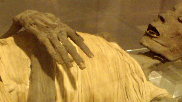 Altägyptische Mumie eines wohlhabenden Mannes der Saite-Periode