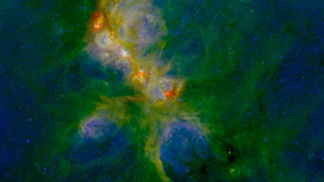 Der Katzenpfotennebel NGC 6334 im infraroten Licht