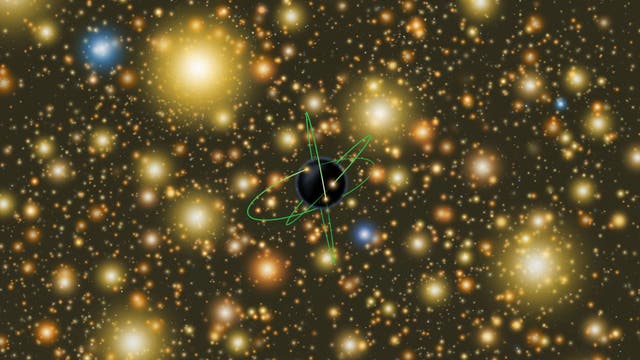 Ein Schwarzes Loch in Omega Centauri (künstlerische Darstellung)