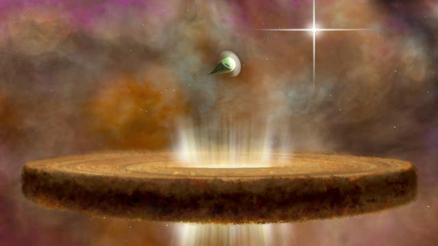 Protoplanetare Scheiben im Orionnebel (künstlerische Darstellung)
