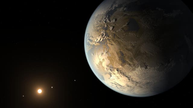 Ein erdähnlicher Exoplanet (künstlerische Darstellung)