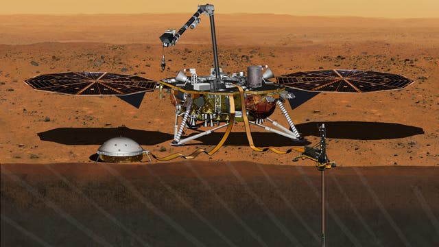 InSight-Lander der NASA mit Temperatursonde HP3
