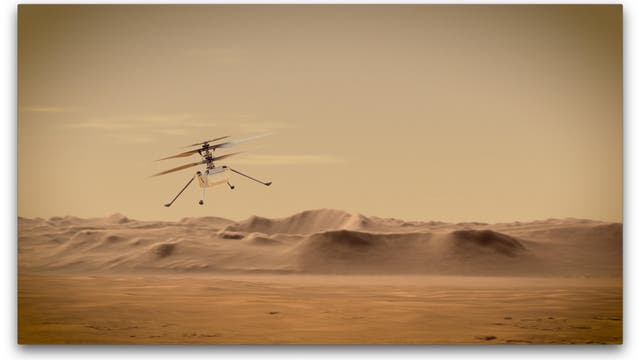 Künstlerische Darstellung des Mars-Helikopters Ingenuity