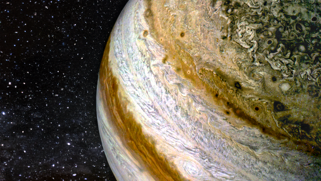 Die Atmosphäre von Jupiter ist stürmisch