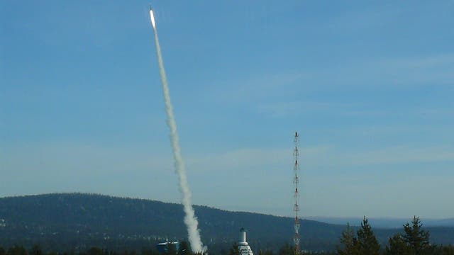 Start einer REXUS-Rakete in Schweden