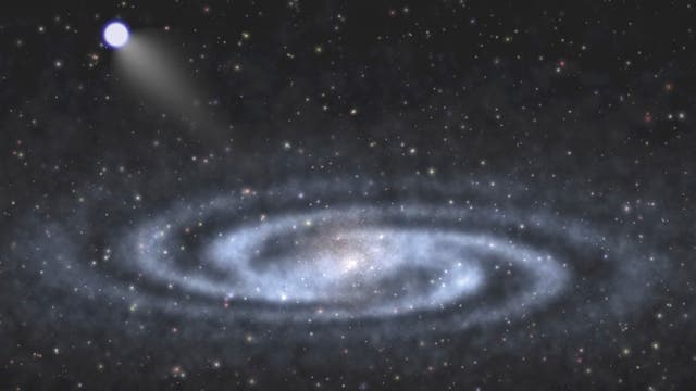 Ein Stern auf der Flucht aus unserer Galaxis