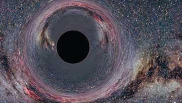 Schwarzes Loch vor der Milchstraße