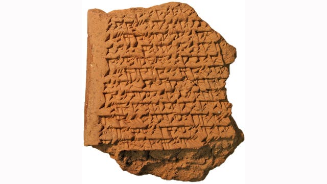 Babylonische Tontafel mit Berechnung des von Jupiter zurückgelegten Weges als Fläche einer Trapezfigur.