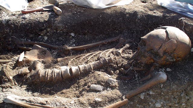 Eines der untersuchten Skelette von der Fundstelle in Jubuicabeira II in Brasilien