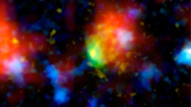 Eine weit entfernte "Starburst-Galaxie" im Sternbild Sextant