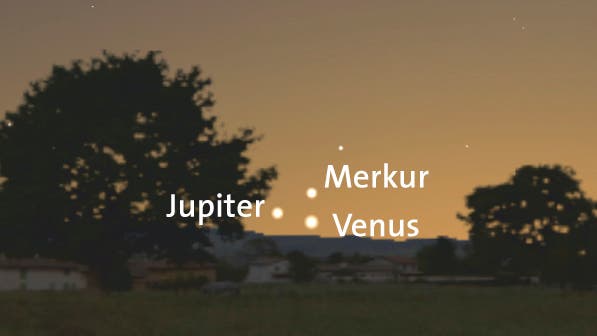 Merkur, Venus und Jupiter am 26. Mai 2013