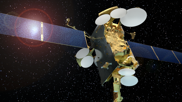 Solarpanele eines ASTRA-Satelliten