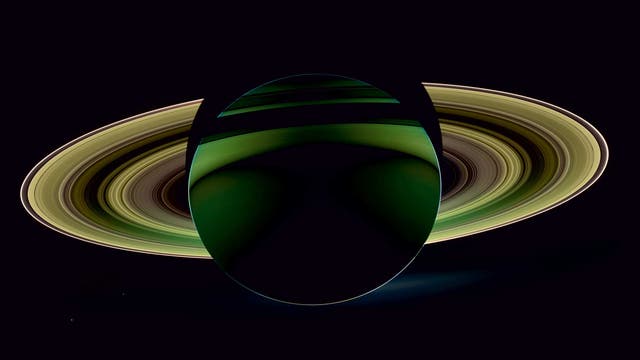 Saturn in Grün