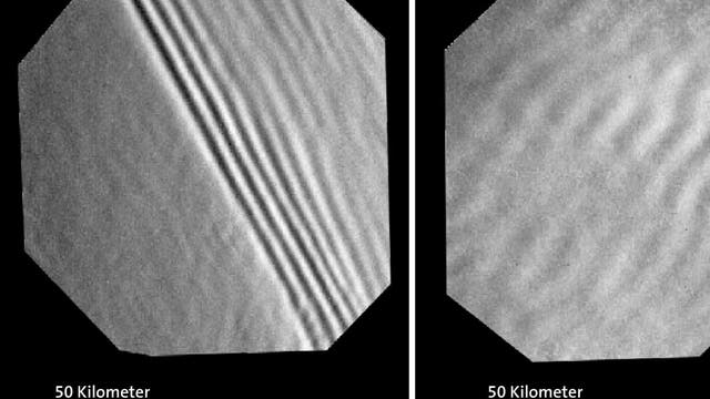 Aufnahmen von Wellenzügen in der permanenten Wolkendecke der Venus