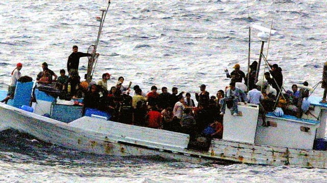 Flüchtlinge auf einem Boot