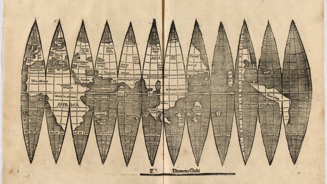 Globussegmentkarte Waldseemüller