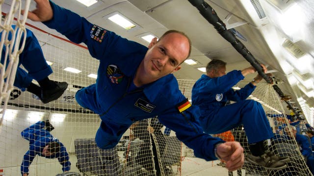 Der deutsche Astronaut Alexander Gerst beim Training