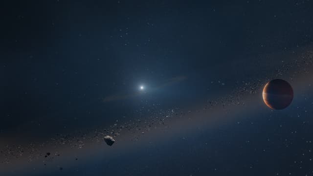 Eine Illustration des Systems: Forschende wollen einen jupiterähnlichen Exoplaneten gefunden haben, der einen Weißen Zwerg umkreist. 