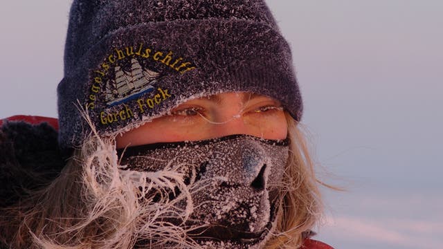 Meteorologin Julia Wittig in der Antarktis