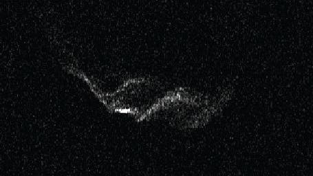 Radarbild des Kerns des Kometen 209P/Linear vom Arecibo-Radioteleskop