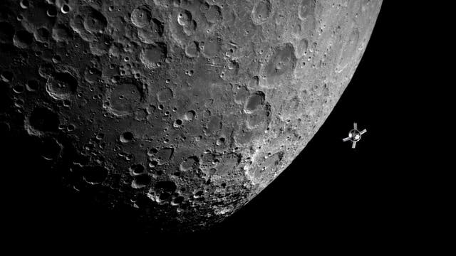 Das Raumschiff Orion umkreist den Mond