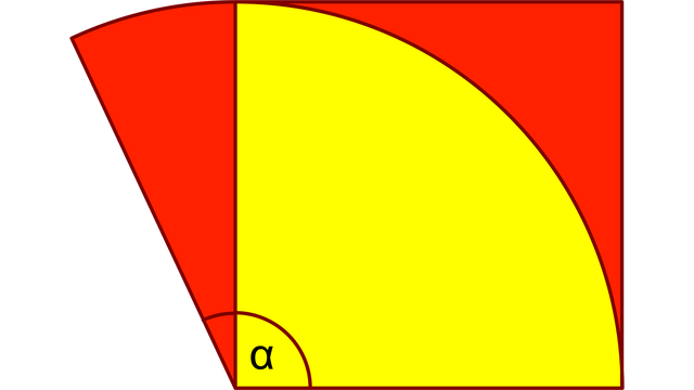 Kreisausschnitt und Quadrat